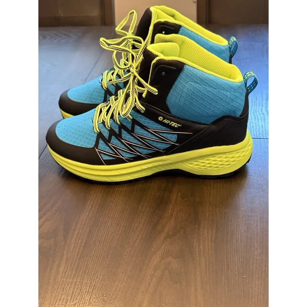 HI-TEC Demolisher Mid Men's Athletic Shoes Synthetic Black/Blue/Yellow 9.5